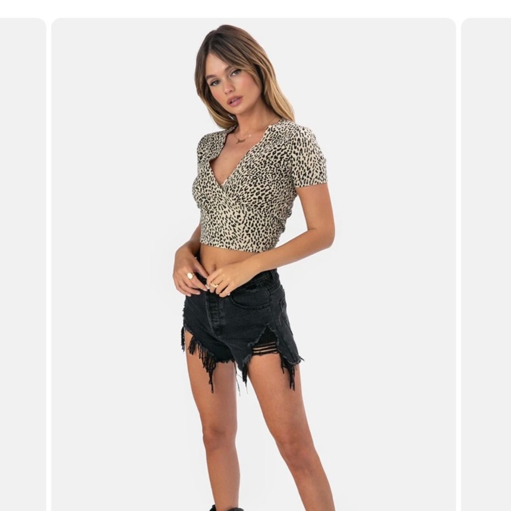 Asoka brand leopard wrap top